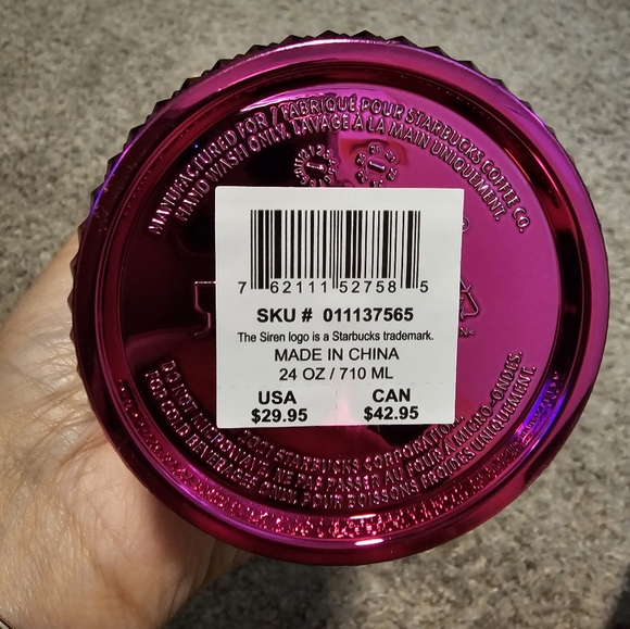 BNWT STARBUCKS VENTI CHROME METALLIC STUDDED TUMBLER - Picture 7 of 7